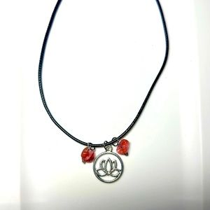 Lotus Flower with Rose Quartz Handmade Necklace